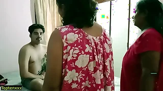 Desi bhabhi and her stepsister caught devar masturbate! Indian sex