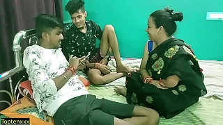Indian hot wife shared with friend! Certain hindi sex