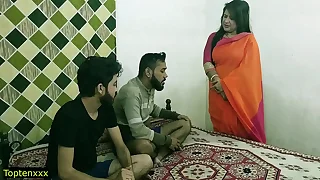 Indian hot xxx trio sex! Malkin aunty and two prepubescence hot sex! clear hindi audio